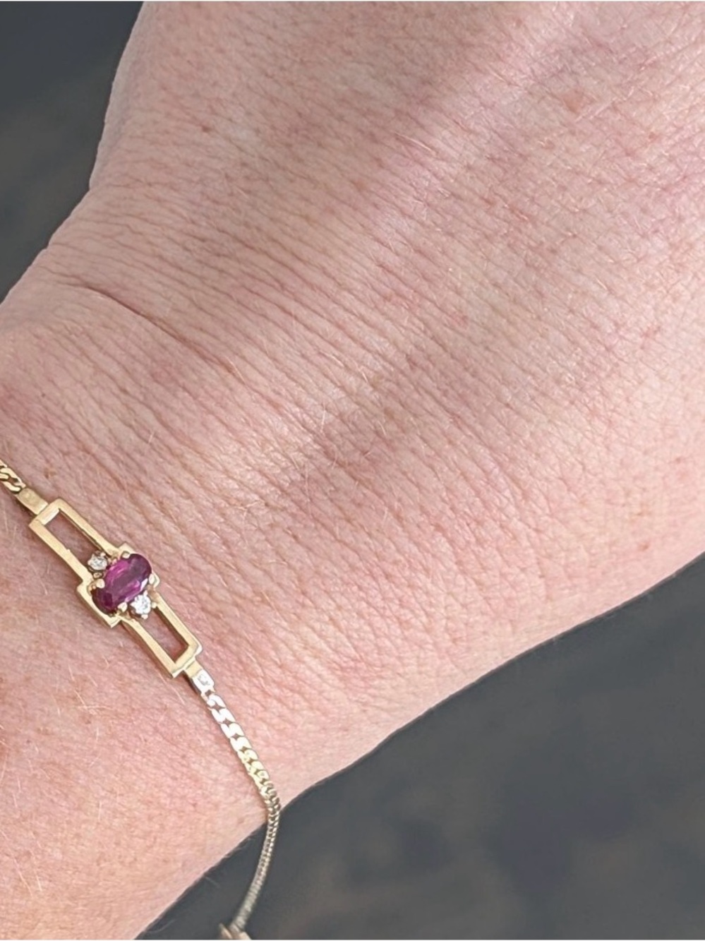 *FLASH SALE* 14 KT Gold • Ruby & Diamond Bracelet - Picture 3 of 4
